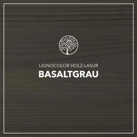 Farbton Basaltgrau gestrichen auf einem Holzbrett.