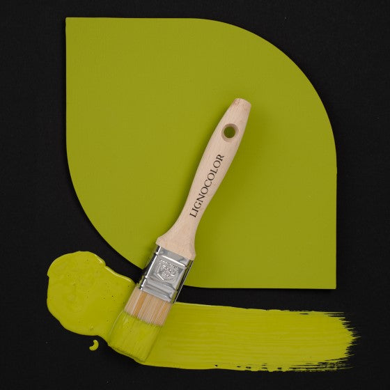 Farbton Noble Lime auf schwarzem Untergrund gestrichen.
