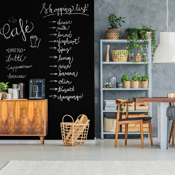 Tafelfarbe Blackboard Küchenwand