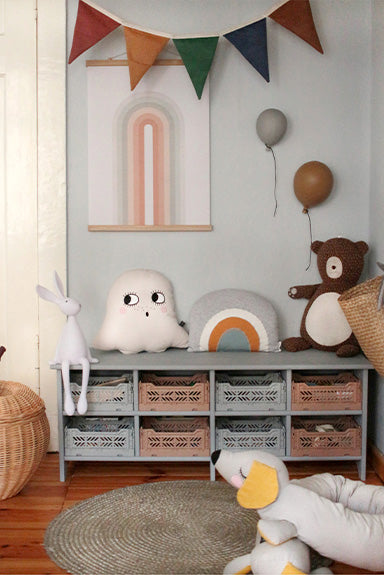 Kindermöbel Bank im mittleren Grauton Moon Grey