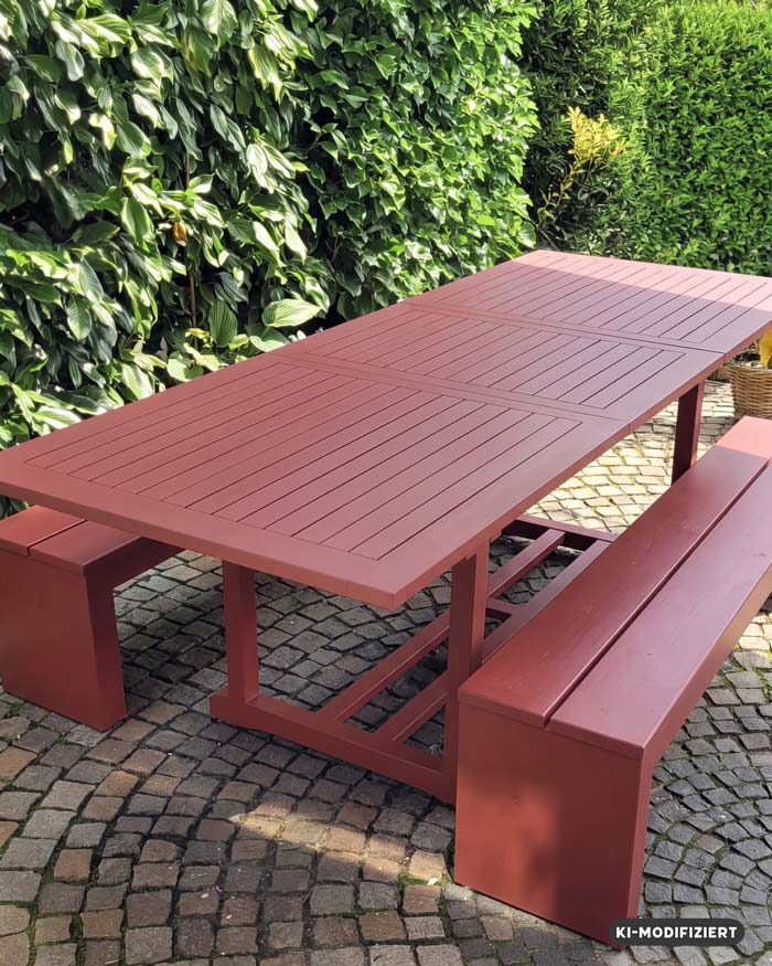 Holzfarbe für außen in Rot