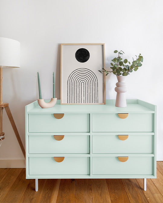 Kommode im zarten, pastelligen Blau-Grün Pastel Blue