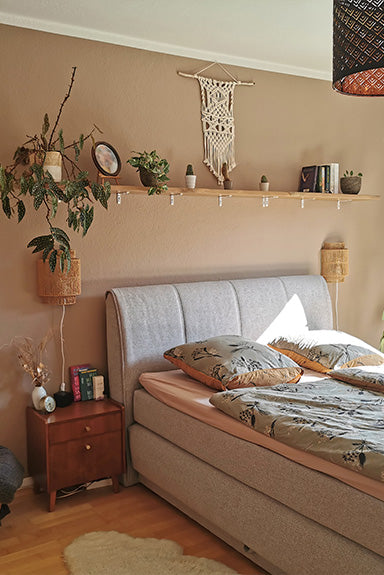 Schlafzimmer Inspiration Wandfarbe Toffee